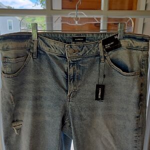 Express Distressed Light Blue Jeans
